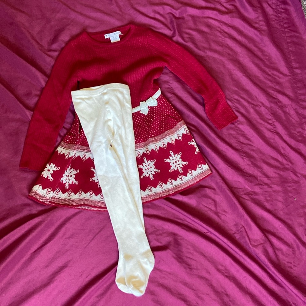 Knit Holiday Dress and Tights